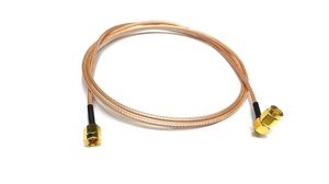 RF Cable Assembly, SMA Male Straight - SMA Male Angled, 152mm, Gold