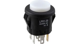 Illuminated Pushbutton Switch ON-(ON) 1CO 30 VDC / 125 VAC / 250 VAC LED Green None