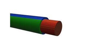 Gevlochten draden PVC 1.5mm² Blank koper Blue / Green R2G4 100m