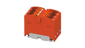 Terminal Block, Push-In, 6 Poles, 450V, 17.5A, 0.14 ... 2.5mm², Red