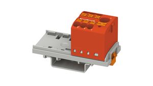 Terminal Block, Push-In, 7 Poles, 690V, 41A, 0.14 ... 6mm², Red