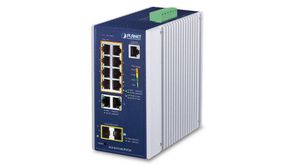 PoE Switch, Layer 2 Managed, 1Gbps, 360W, RJ45 Ports 10, PoE Ports 8, Fibre Ports 2SFP