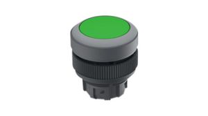 Illuminated Pushbutton Actuator with Light Grey Frontring Momentary Function Round Button Green IP65 RAFIX 22 QR
