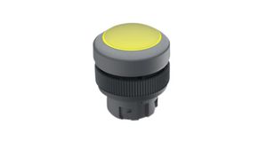 Pushbutton Actuator with Light Grey Frontring, Protective Cap Momentary Function Round Button Yellow IP65 / IP6K9K RAFIX 22 QR
