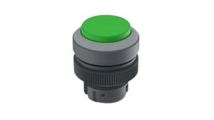 Illuminated Pushbutton Actuator with Light Grey Frontring Momentary Function Raised Button Green IP65 RAFIX 22 QR