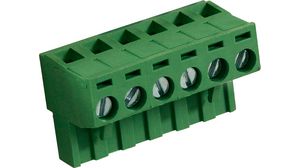 Pluggable Rising Clamp Terminal Block, Straight, 5.08mm Pitch, 6 Poles