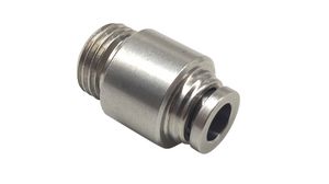 Fitting, Stainless Steel, 24.7mm, R3/8", Male Thread - Ø8 mm, Push-In Connector