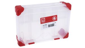Aufbewahrungsbehälter, 240x170x60mm, Rot / Transparent