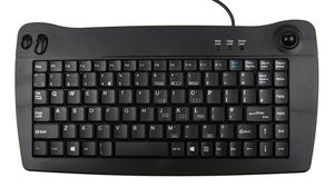 Keyboard with Built-In Trackball, UK English, QWERTY, USB, Cable