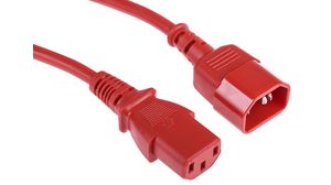 IEC Device Cable IEC 60320 C13 - IEC 60320 C14 2m Red