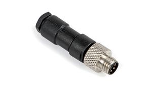 Circular Connector, M8, Plug, Straight, Poles - 4, Screw, Cable Mount, 42mm