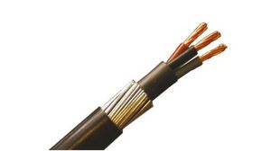 Mains Cable 3x 2.5mm² Annealed Copper SY Steel Shield 1kV 100m Black