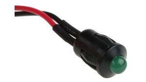 LED Indicator Wire Lead Green DC 24V 8mm 40mcd