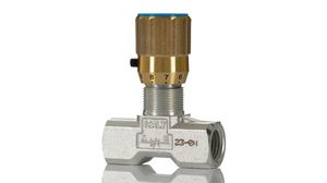 Hydraulický ventil pro regulaci průtoku, jednosměrný, G1/4", Inline, 1.2m?/h, 210bar