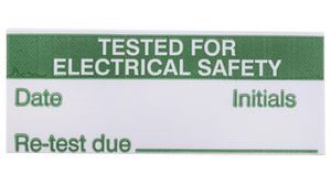 Étiquette de sécurité, Rectangulaire, Green on White, Signe de test, 140pièces