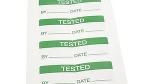Etichetta di sicurezza, Rettangolare, Green on White, Tessuto vinilico, Segni per test, 170pz.