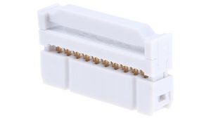 IDC Connector, Straight, Socket, White, 1A, Contacts - 20