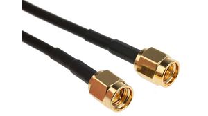 Konfekcionált RF-kábel, SMA Tüske Egyenes - SMA Tüske Egyenes, 520mm, Fekete