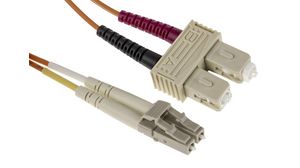 Câble confectionné en fibre optique 50/125 um OM2 Duplex LC - SC 10m