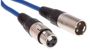Audio Cable, Microphone, XLR 3-Pin Socket - XLR 3-Pin Plug, 1m