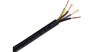 Mains Cable 4x 0.75mm² Copper Unshielded 500V 100m Black