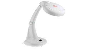 LED Magnifying Glass Lamp with Table Stand, 1.75x, A, 100mm, 12W, UK Type G (BS1363) Plug
