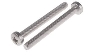 Screw, Machine / Pan Head, Pozidriv, M5, 50mm, Pack of 50 pieces
