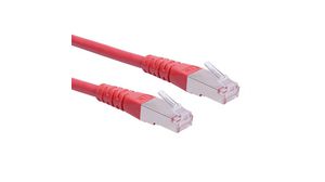 Propojovací kabel, Zástrčka RJ45 - Zástrčka RJ45, Cat 6, S/FTP, 1m, Červená