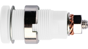 Safety socket, White, Nickel-Plated, 1kV, 32A