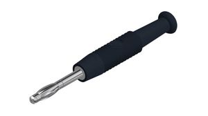 Banana Plug Insulated Unshrouded 2 mm Brass Nickel 30VAC 60VDC 6A Soldering Black