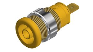 Safety socket, Yellow, Gold-Plated, 1kV, 25A