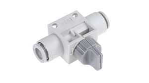 Manual Shutoff Valve 2/2 1MPa ?8 mm, One-Touch Fitting Rotary Knob