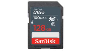 Scheda memoria, SD, 128GB, 100MB/s, Nero