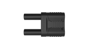 Safety Short Circuit Plug, Shrouded, Polyamide 6.6, 4mm, Nickel-Plated, 1kV, 32A, Black
