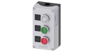 Regelstation met 2 drukknopschakelaars en controlelampje, Groen, rood, transparant, 1NC + 1NO, Schroefaansluiting