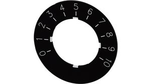 Labeling Plate 40mm Number Scale Disc Black Siemens 3SU1 Potentiometers
