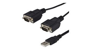 USB Serial Adapter, RS232, 2 DB9 Male