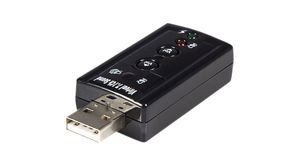Adapter audio, zewnętrzna karta dźwiękowa z przyciskami regulacji głośności, Prosty, Wtyk USB-A - Gniazdo 2x 3,5 mm / Gniazdo SPDIF