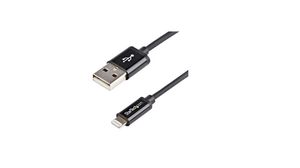 Cable, Wtyk USB A - Złącze Apple Lightning, 2m, USB 2.0, Czarny