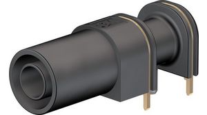 Safety socket ø 4 mm, Black, Gold-Plated, 1kV, 24A