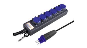 Outlet Strip PROFESSIONAL 6x CH Type J (T23) Socket - CH Type J (T23) Plug Black / Blue 5m