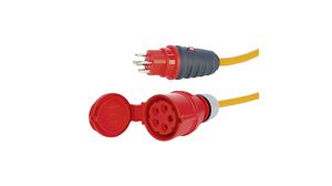 Skjøteledning med lokk IP44 / IP55 Polyuretan (PUR) CEE Plug - CH type J-kontakt (T25) 300mm Oransje