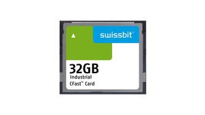 Industriellt minneskort, CFast, 32GB, 317MB/s, 150MB/s, Grå