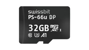 Průmyslová paměťová karta, microSD, 32GB, 47MB/s, 46MB/s, Černý