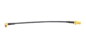 RF Cable Assembly, SMA Female Angled - MMCX Male Straight, 100mm, Grey