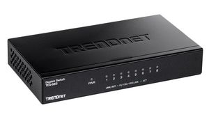 Ethernet Switch, RJ45 Ports 8, 1Gbps, Unmanaged