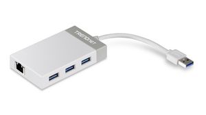 USB Hub, USB-A Plug, 3.0, USB Ports 3, USB-A Socket / RJ45 Socket