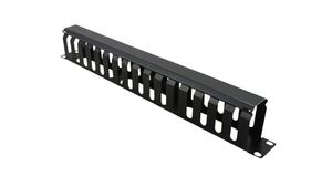 Chemin de câble pour armoires de 19", 40 x 60mm, Métal, Noir