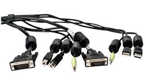 KVM Cable, USB / DVI / Hang, 1.8m