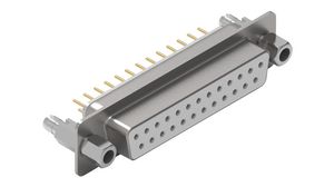 D-Sub Connector with Hex Screw, Socket, DB-25, PCB Pins, White